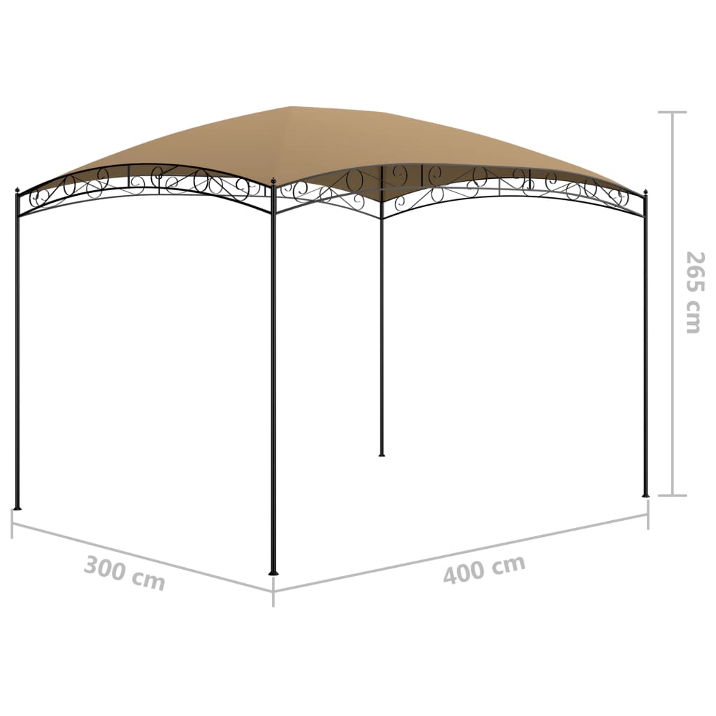 tópszínű pavilon 3 x 4 x 2,65 m 180 g/m²