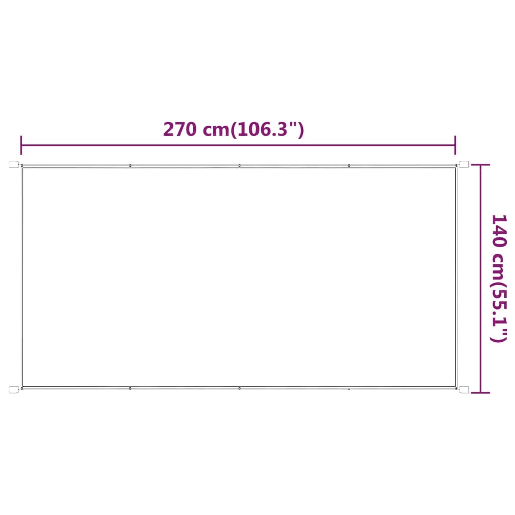 antracitszürke oxford-szövet függőleges napellenző 140x270 cm