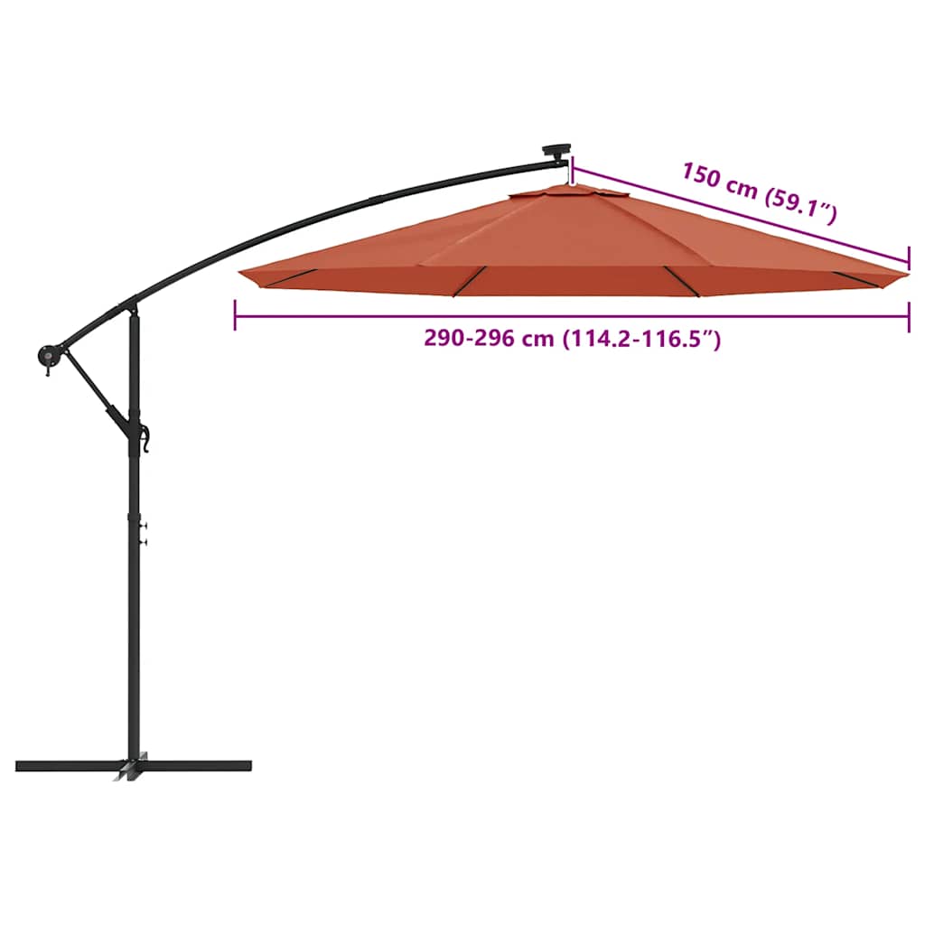 terrakotta konzolos napernyő csereponyva 300 cm