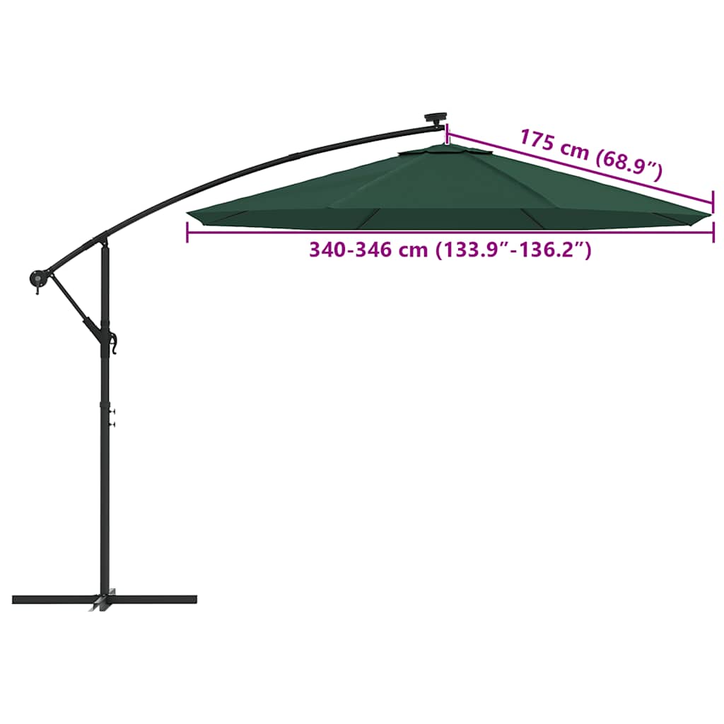 zöld konzolos napernyőponyva 350 cm