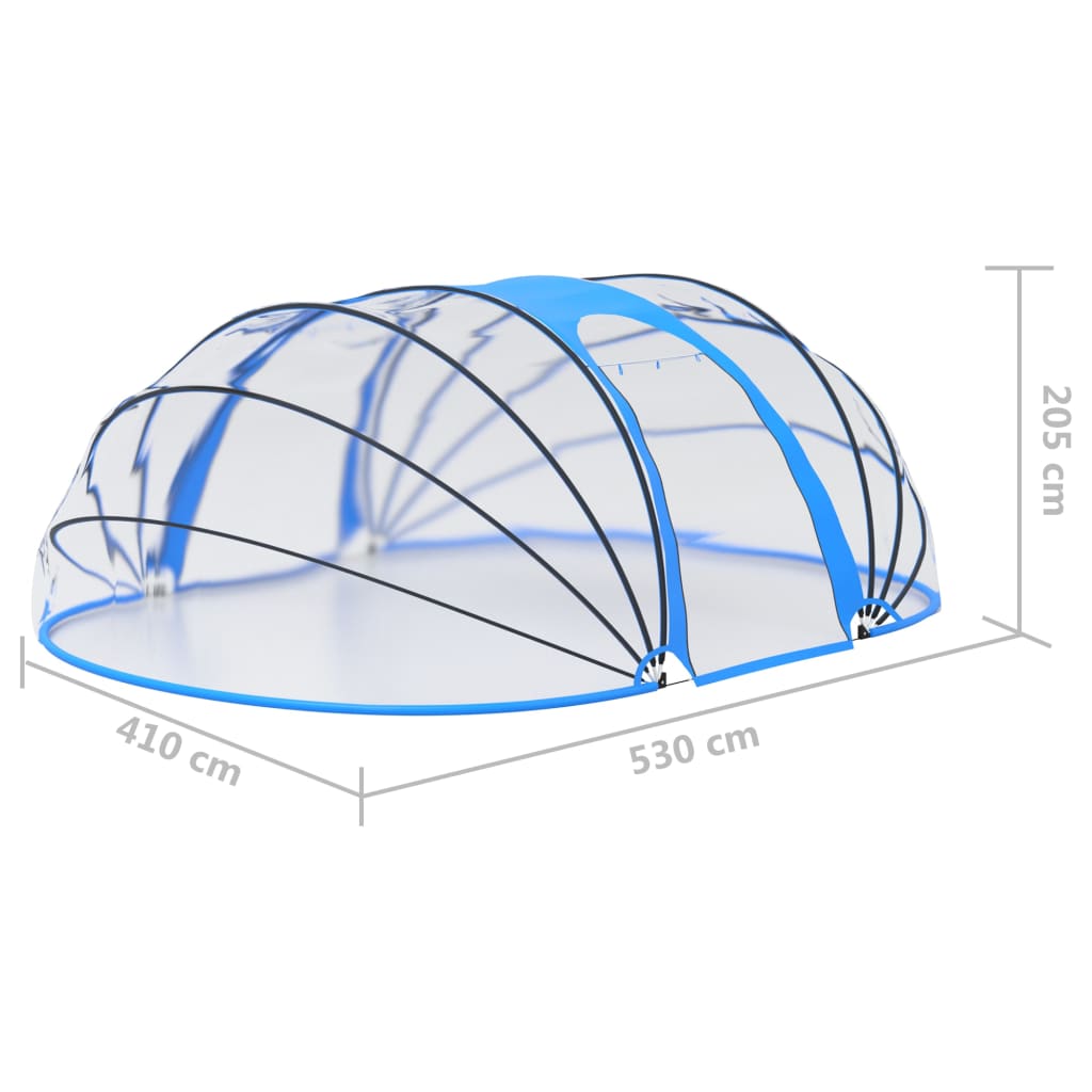 ovális medencekupola 530 x 410 x 210 cm