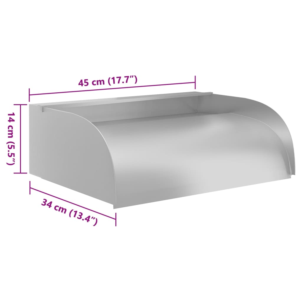 304-es rozsdamentes acél vízesés LED-ekkel 45 x 34 x 14 cm