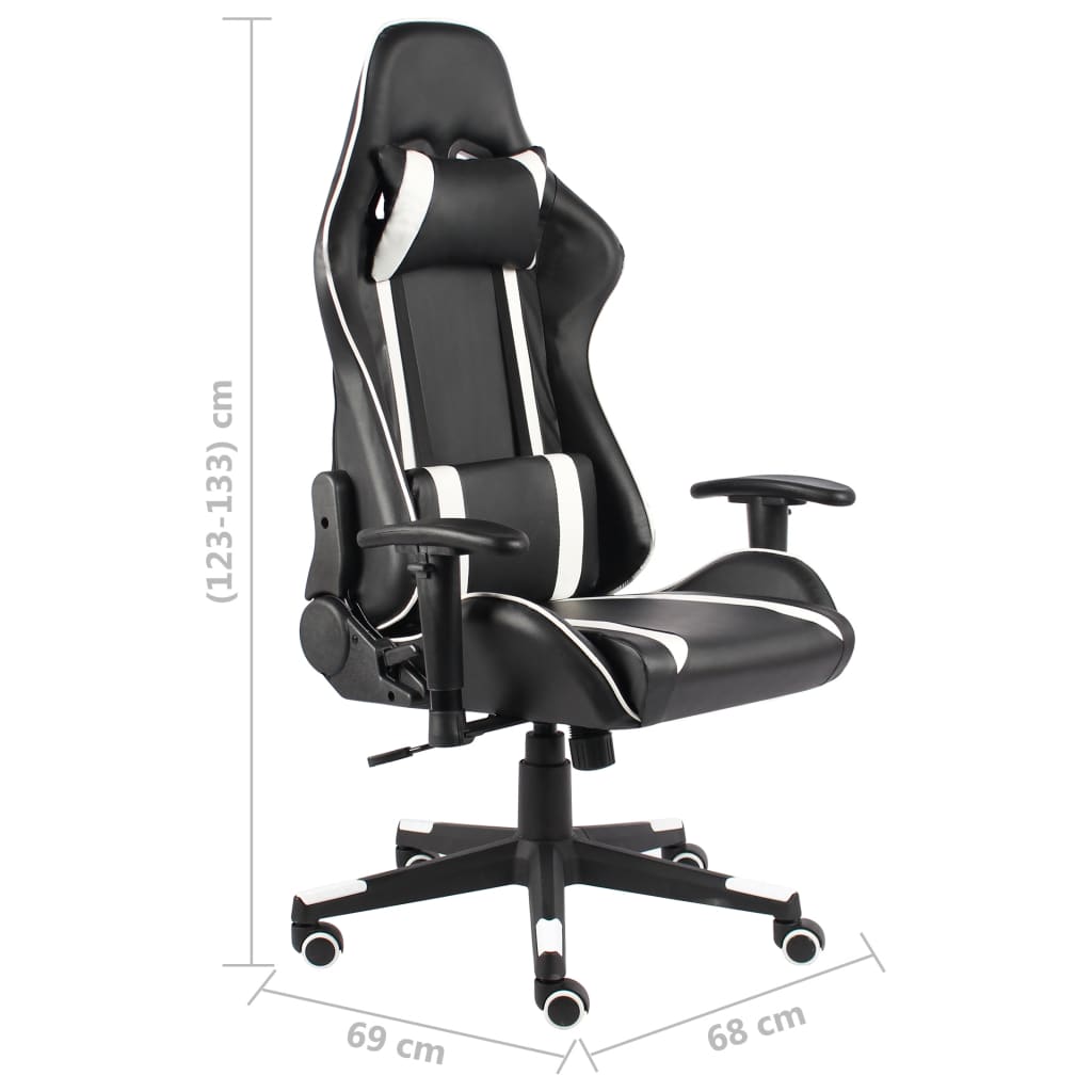 fehér PVC forgó gamer szék