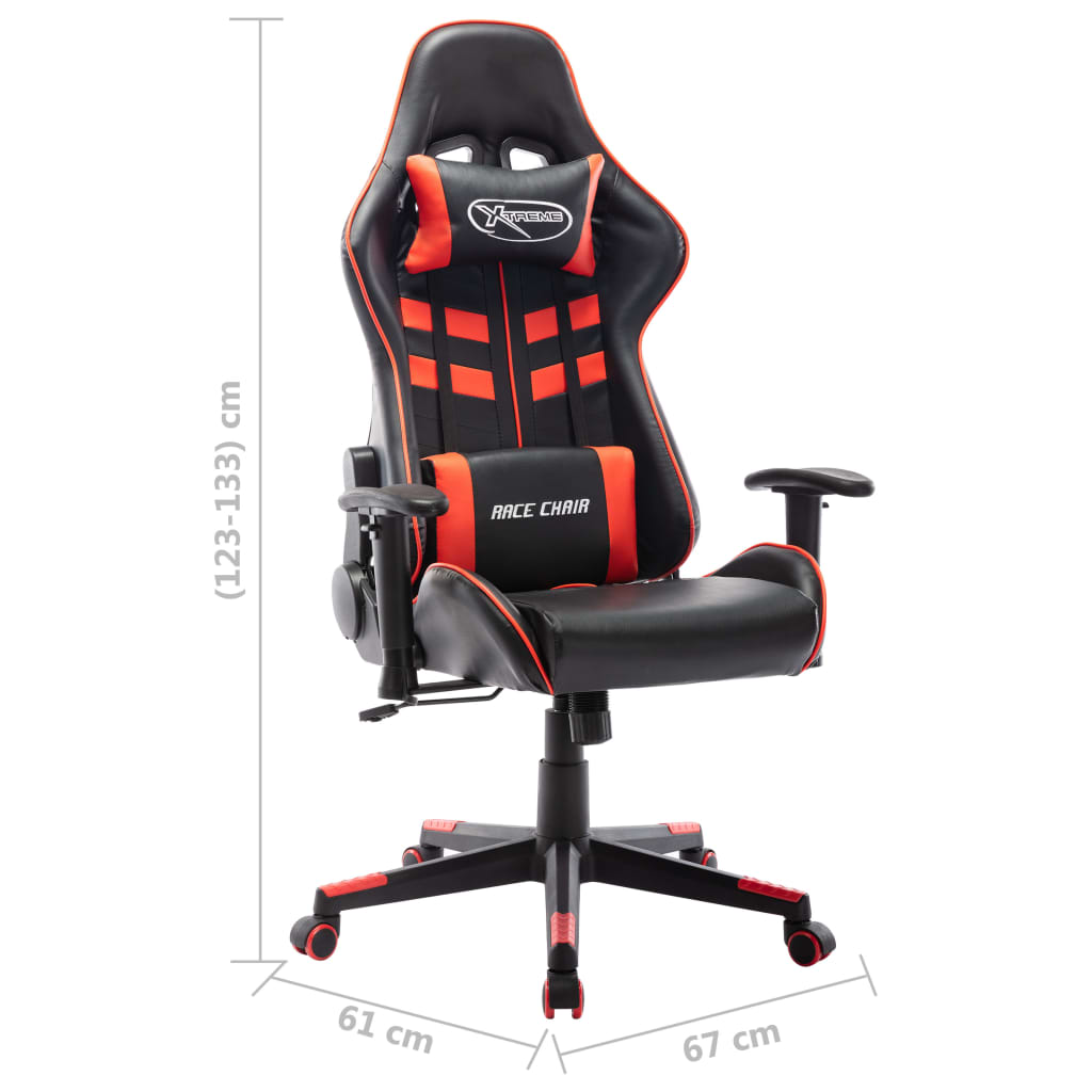 fekete és piros műbőr gamer szék
