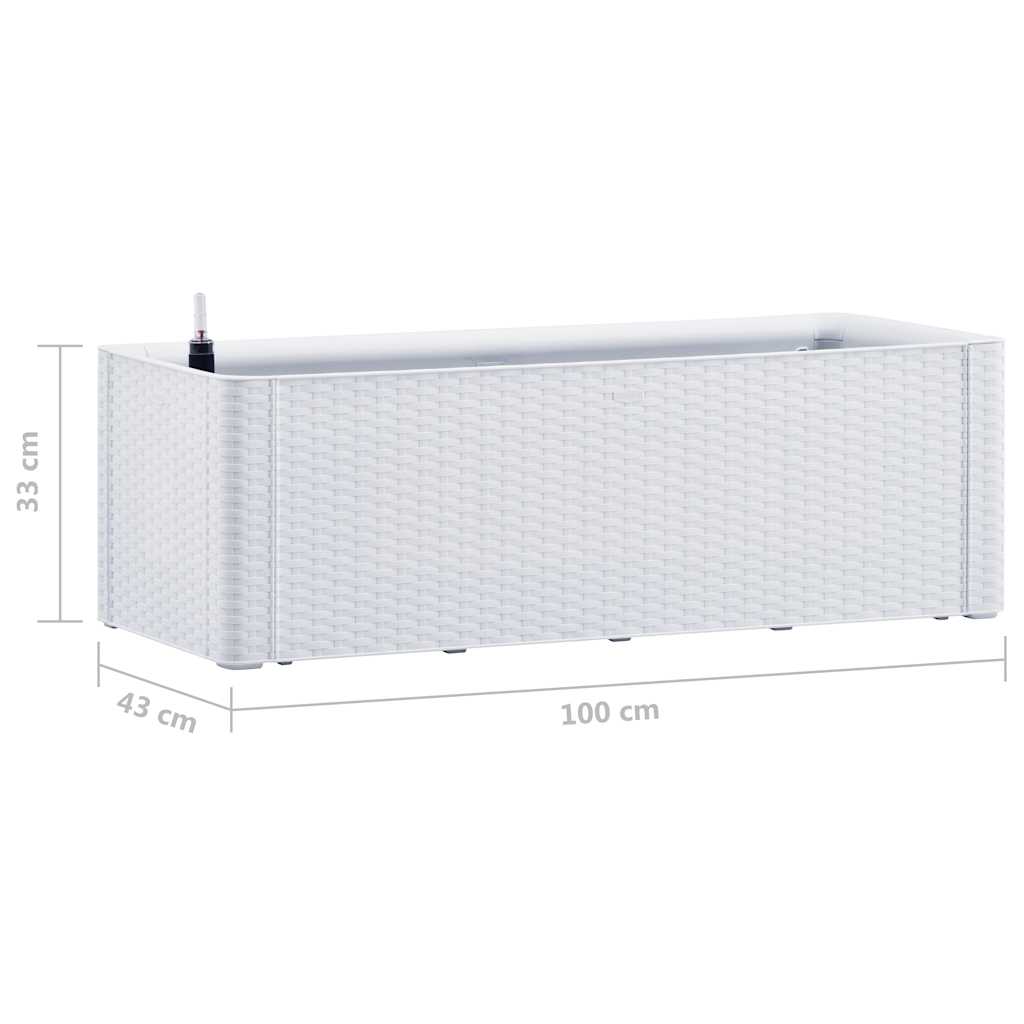 fehér kerti magaságyás önöntöző rendszerrel 100 x 43 x 33 cm