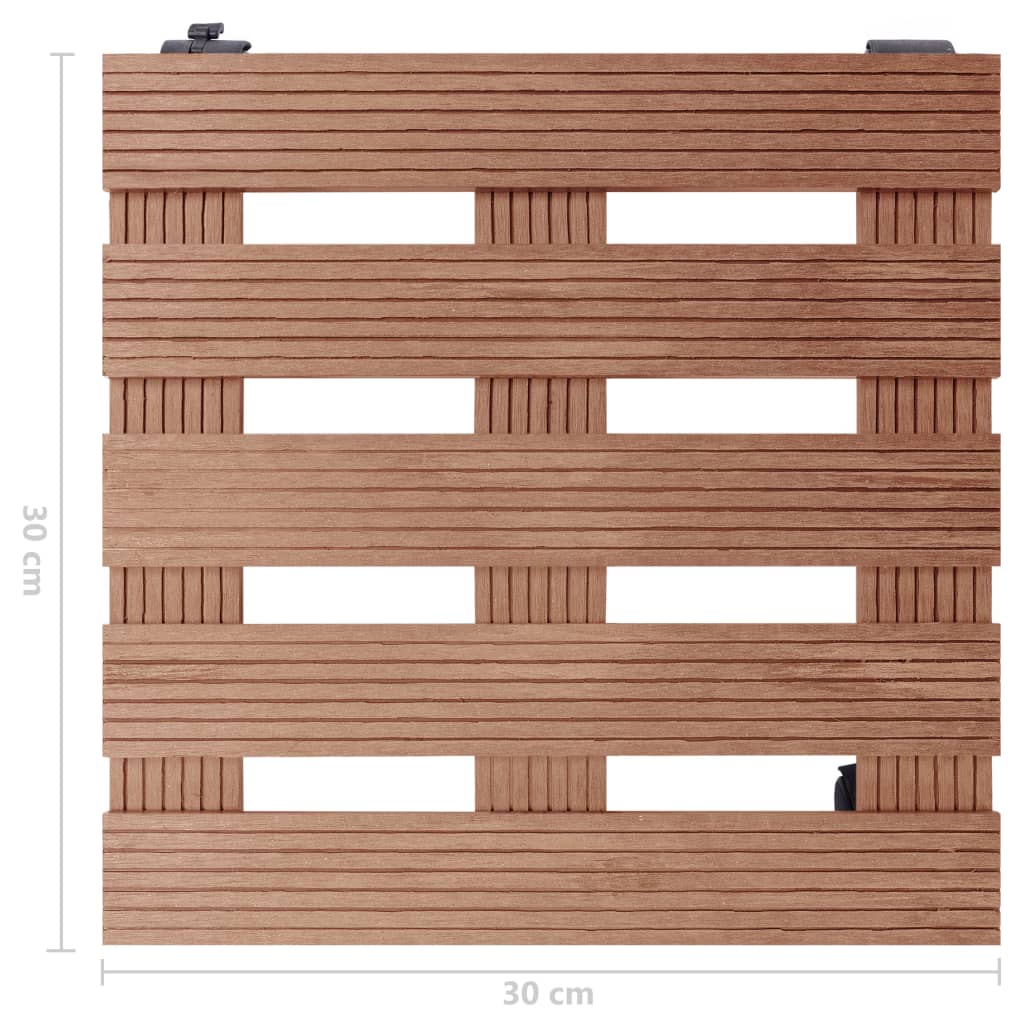 2 db barna WPC görgős virágtartó 30 x 30 x 7,5 cm