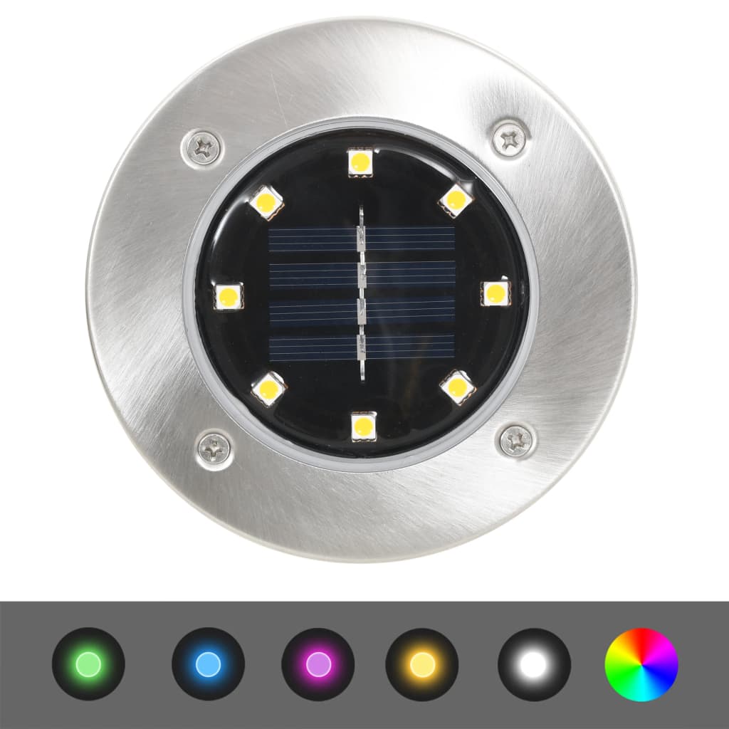 8 db RGB színű napelemes talajba szúrható LED-lámpa