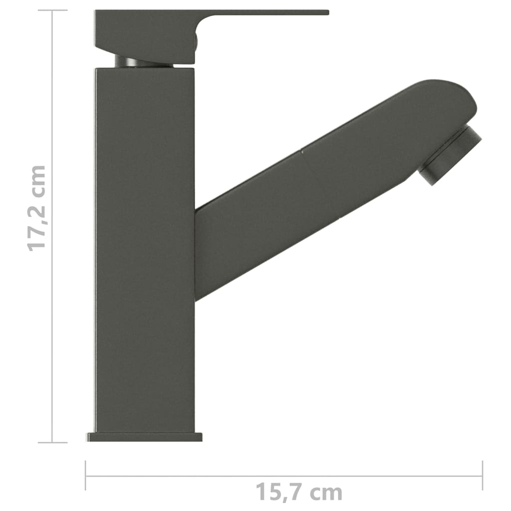 szürke kihúzható fürdőszobai mosdócsaptelep 157 x 172 mm