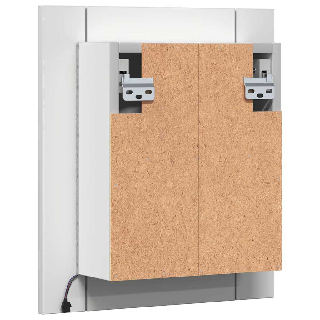 fehér akril LED-es fürdőszobaszekrény tükörrel 40 x 12 x 45 cm