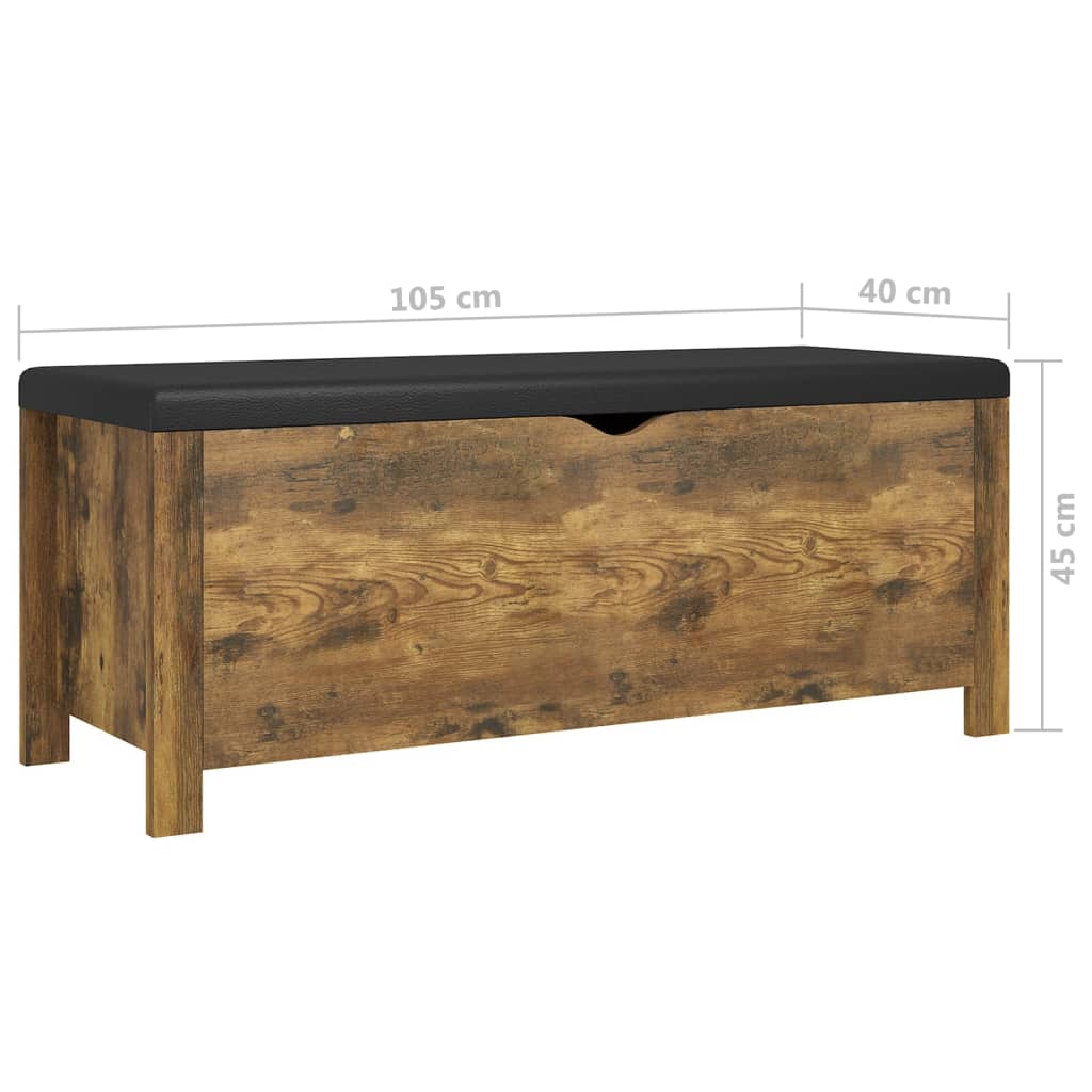 füstölt tölgy színű tárolódoboz párnával 105 x 40 x 45 cm