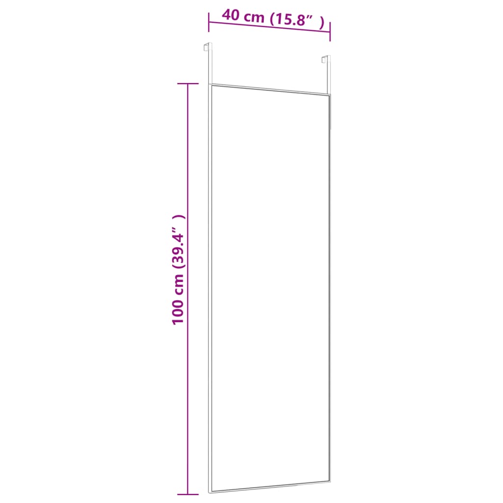 arany üveg és alumínium ajtótükör 40x100 cm