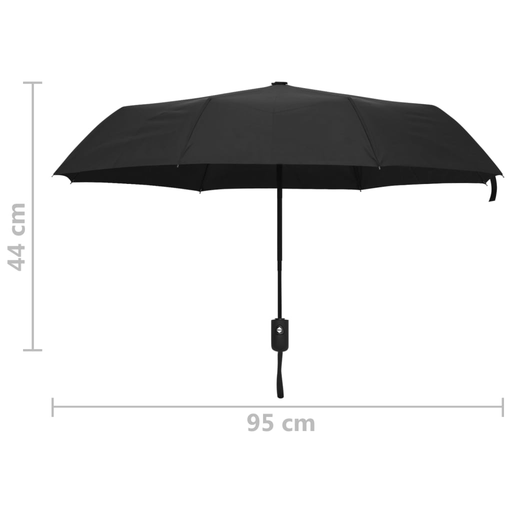 fekete automatikusan összecsukható esernyő 95 cm