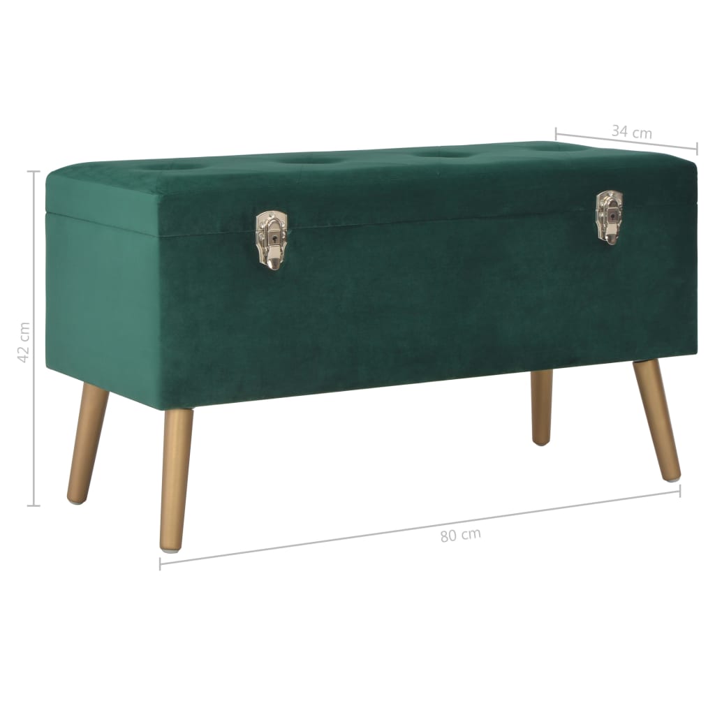 zöld bársonypad tárolórekesszel 80 cm
