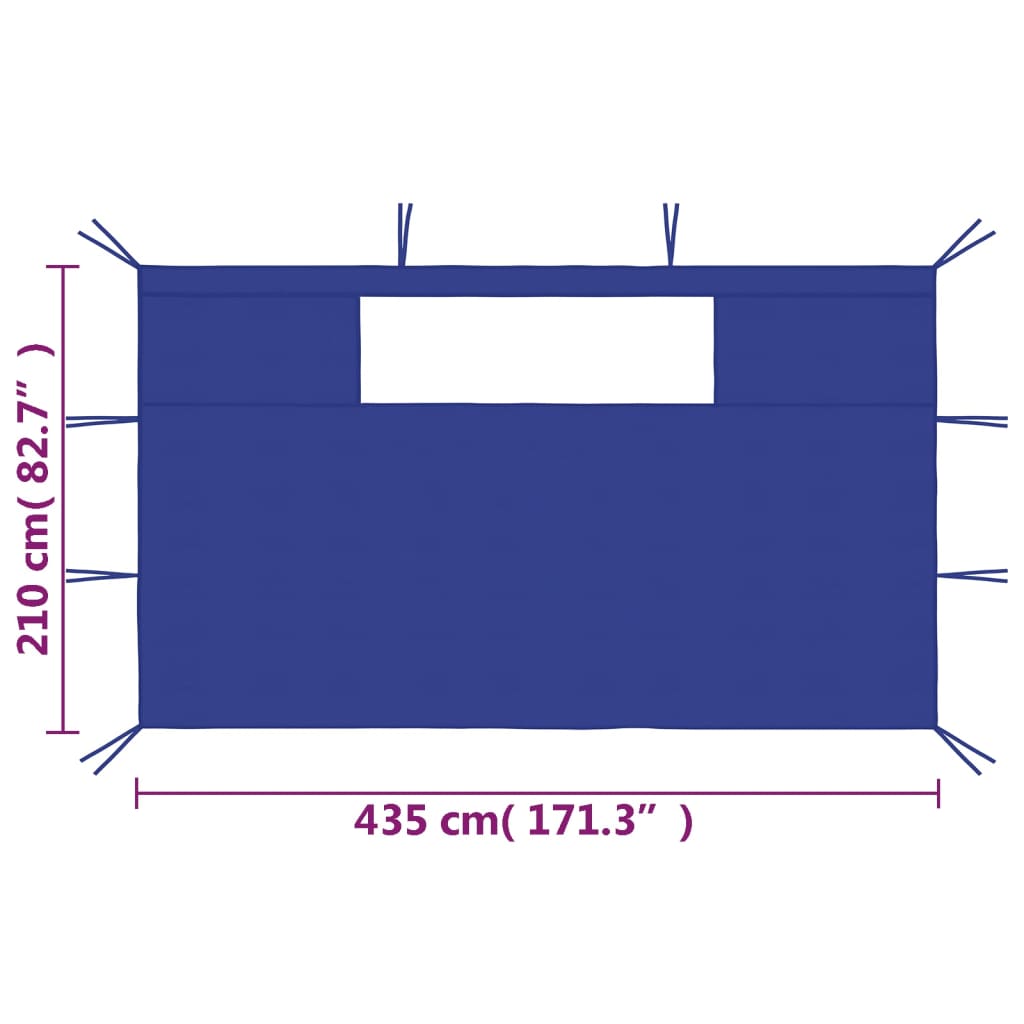2 db kék ablakos pavilonfal