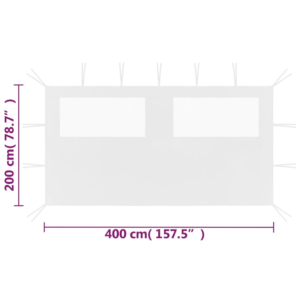 fehér ablakos pavilonfal 4 x 2 m