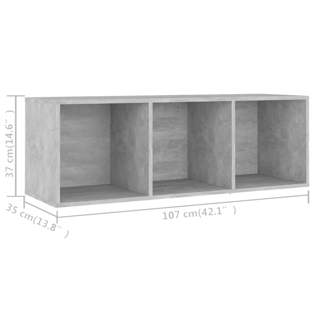 betonszürke szerelt fa TV-szekrény 107 x 35 x 37 cm