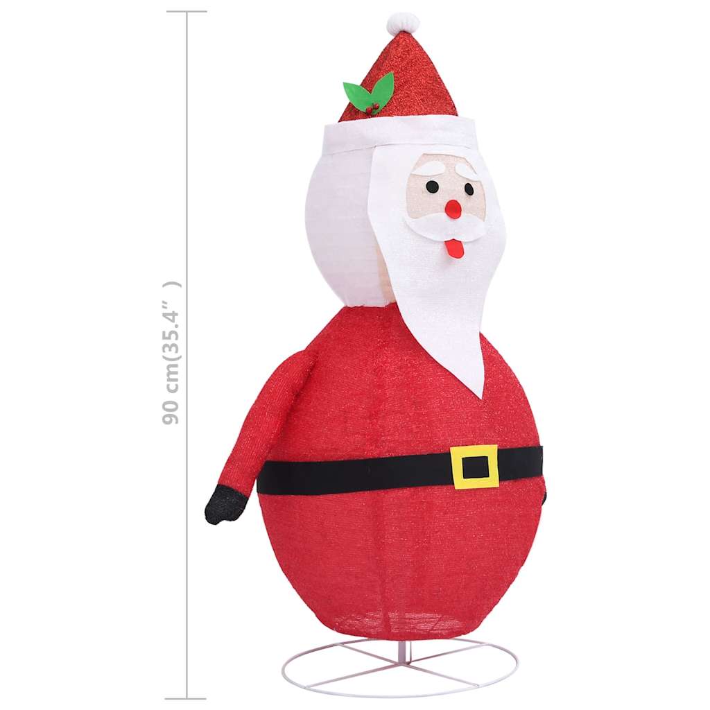 dekoratív luxus szövet karácsonyi LED-es Mikulás figura 90 cm