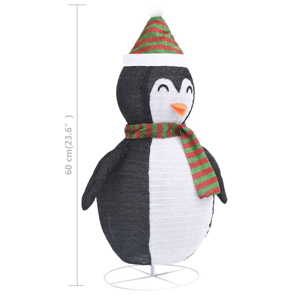 dekoratív luxus szövet karácsonyi LED-es pingvinfigura 60 cm