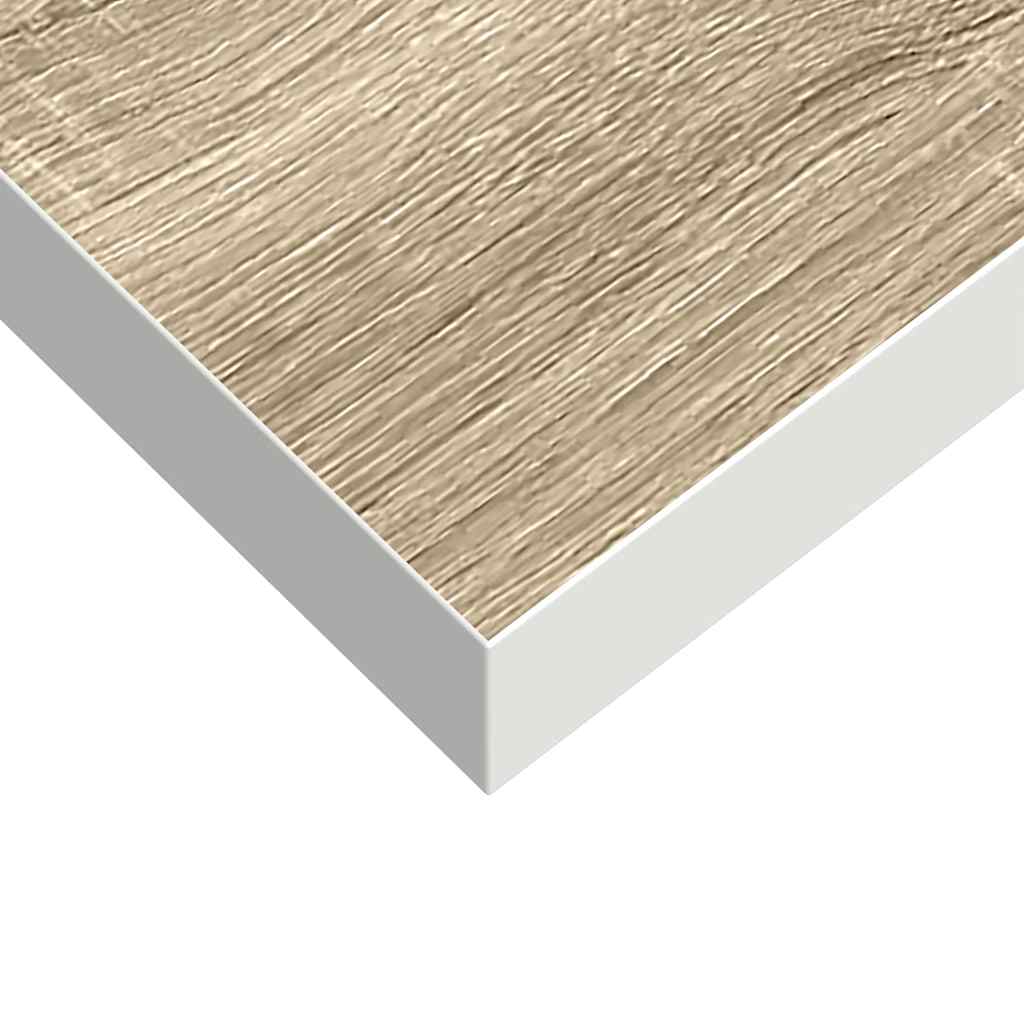 tölgyszínű és fehér MDF lebegő fali polc 23 x 23,5 x 3,8 cm