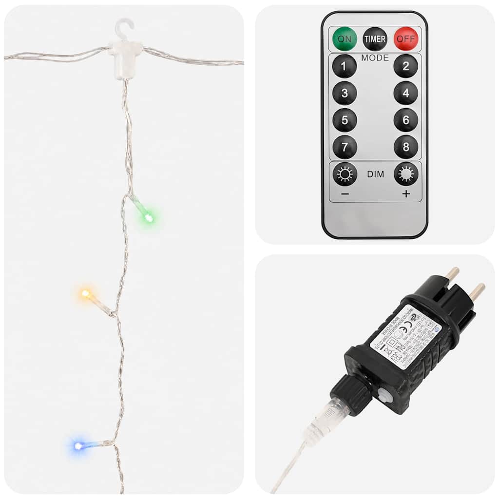 8 funkciós színes fényfüggöny 300 LED-del 3 x 3 m