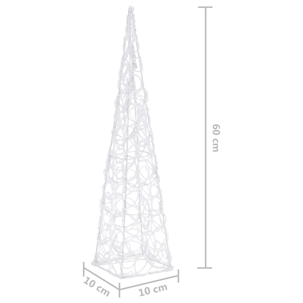 dekoratív kék fényű LED-es akril fénykúp 60 cm