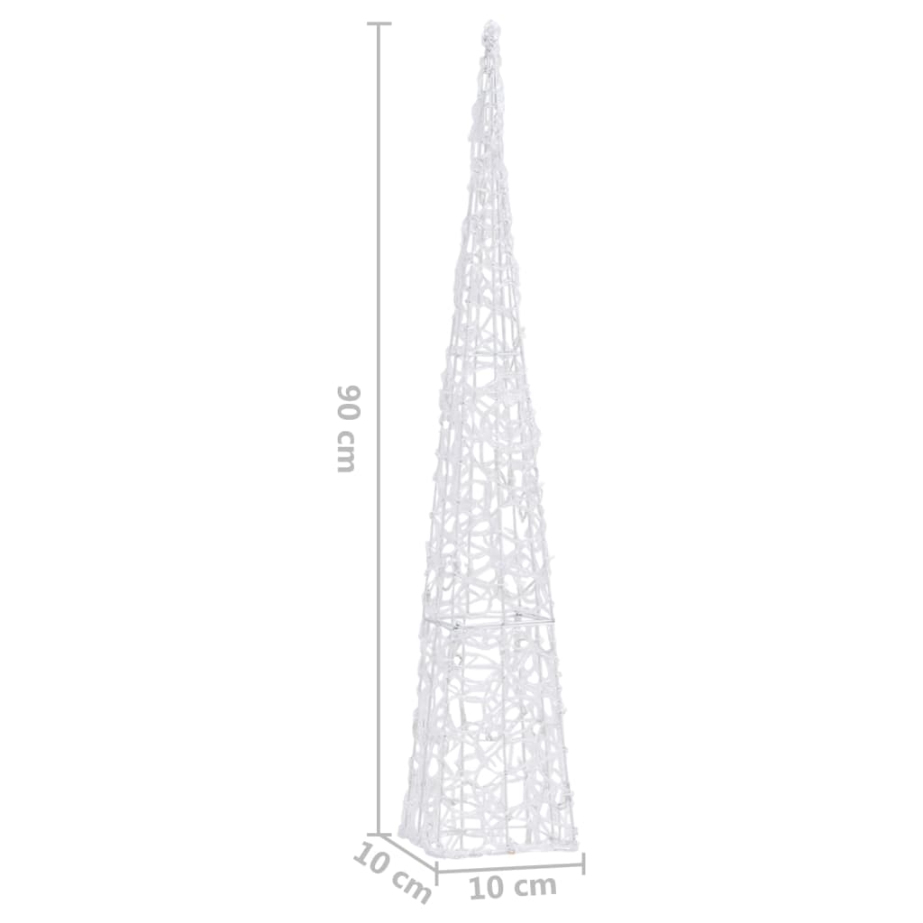 dekoratív kék fényű LED-es akril fénykúp 90 cm
