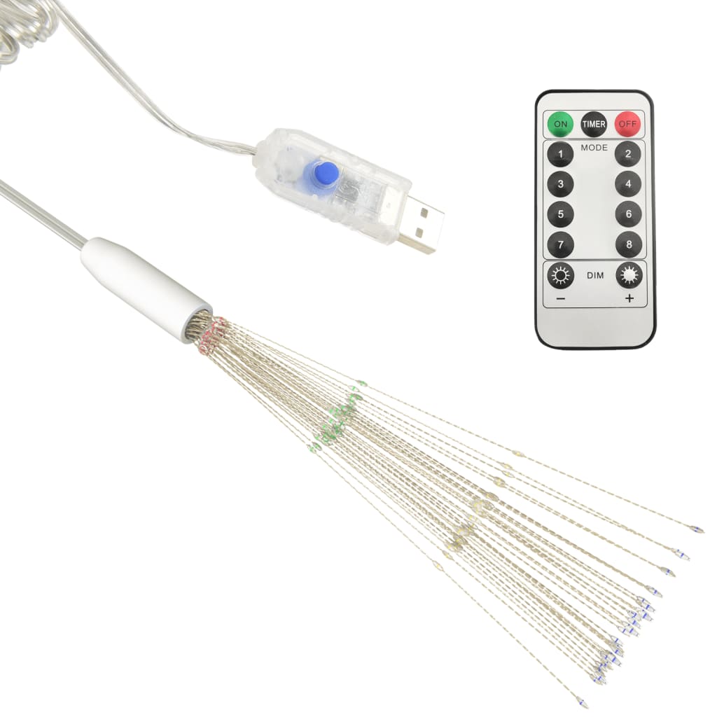 4 db kültéri karácsonyi többszínű tűzijátéklámpa 560 LED 20 cm