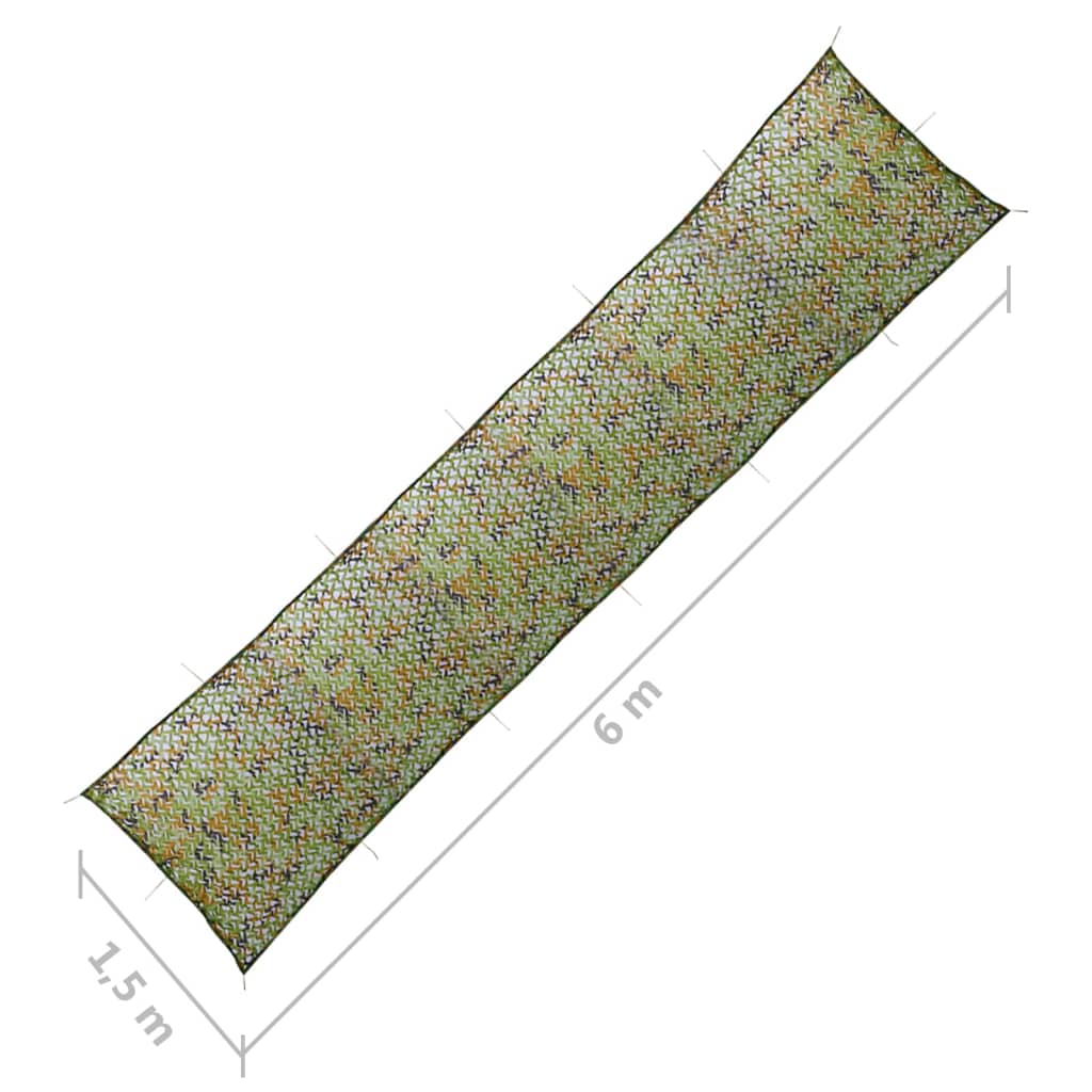 zöld kamuflázsháló tárolózsákkal 1,5 x 6 m