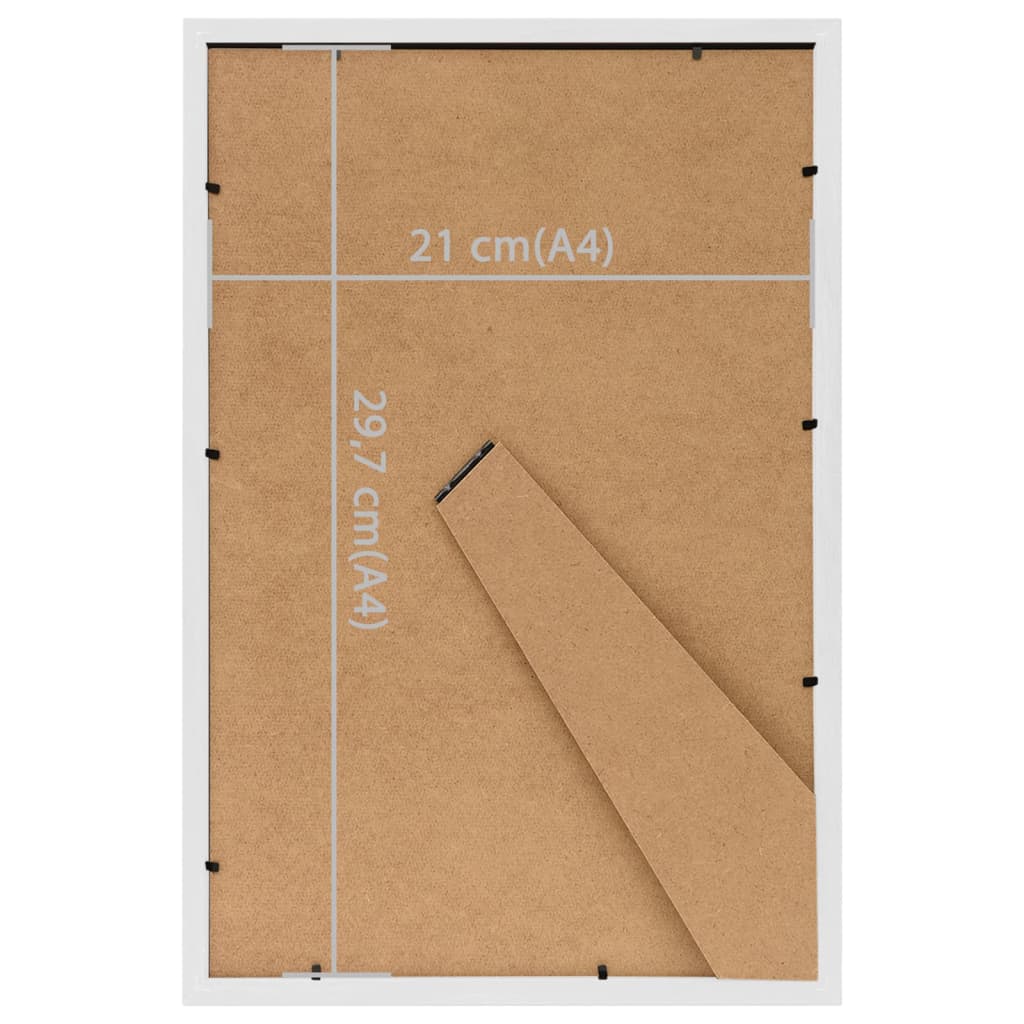 5 db fehér MDF asztali fényképkeret 21 x 29,7 cm