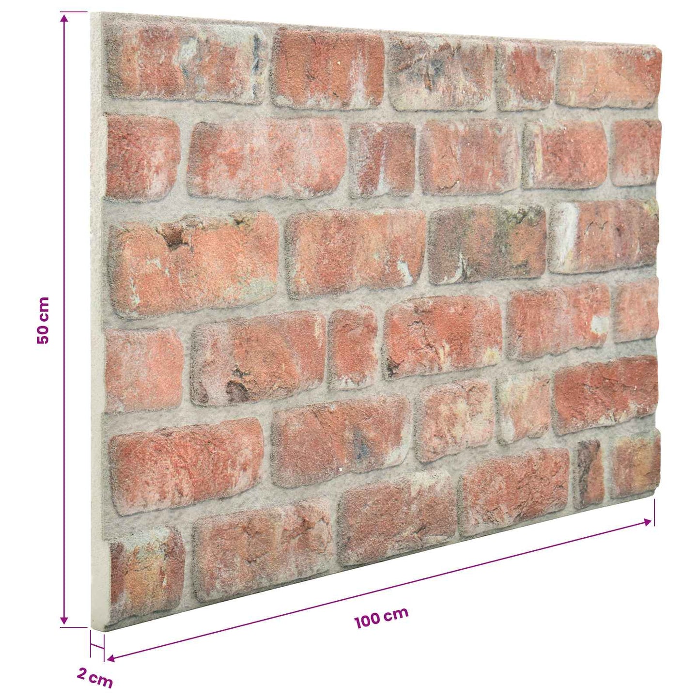 Fali panelek 10 pcs Piros 100 x 50 cm EPS Hab