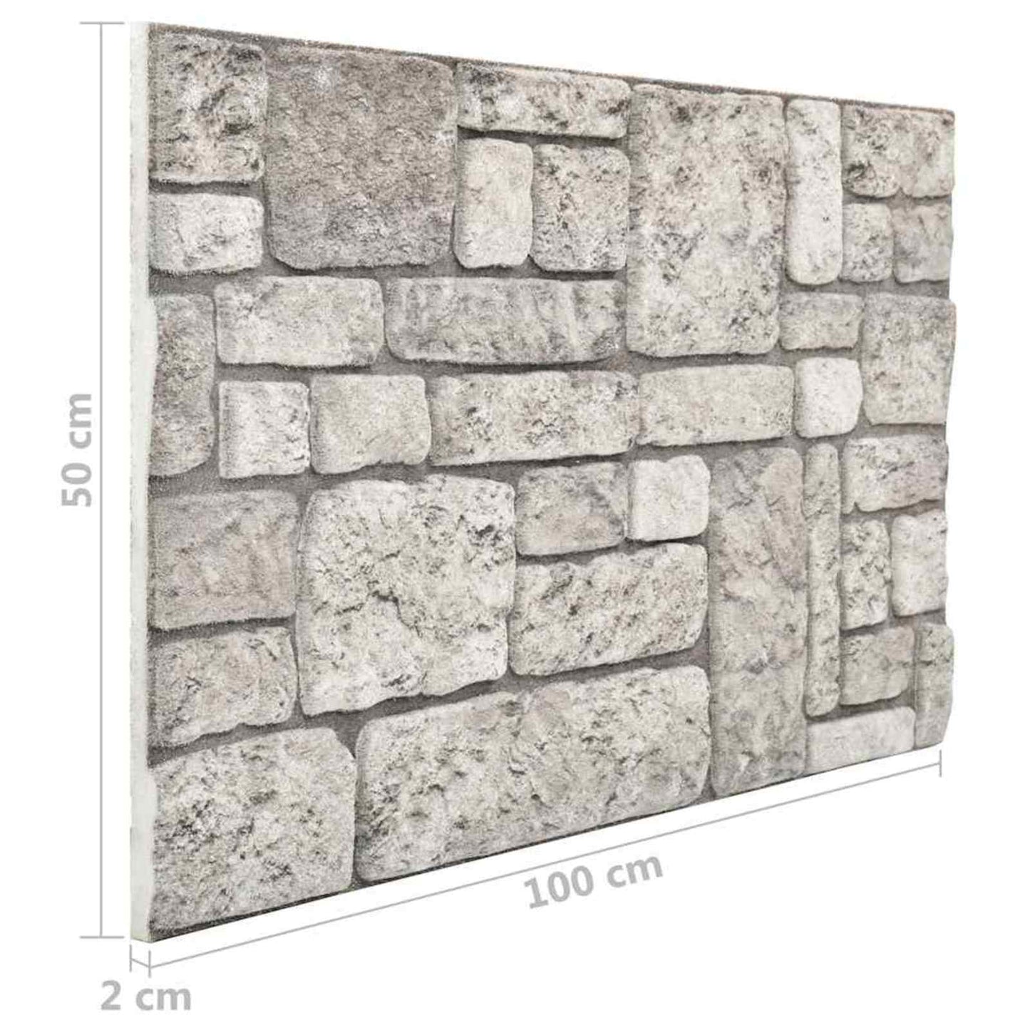 Fali panelek 10 pcs Szürke 100 x 50 cm EPS Hab