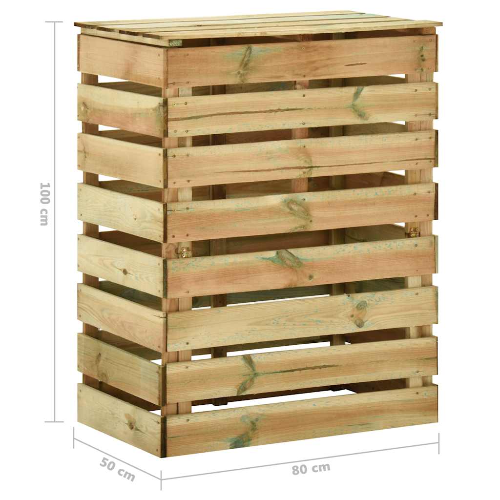 2 db lécezett impregnált fenyőfa kerti komposztáló 80x50x100 cm
