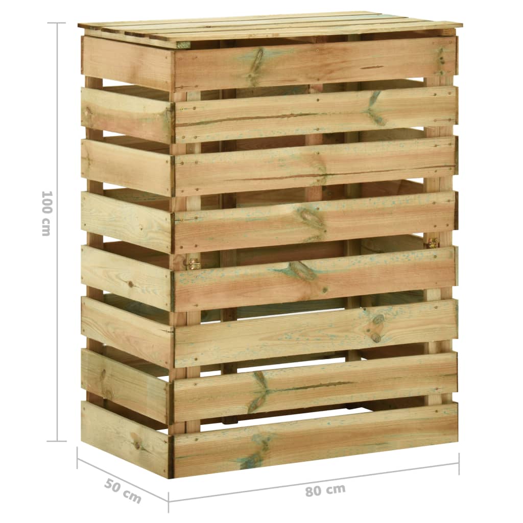 3 db lécezett impregnált fenyőfa kerti komposztáló 80x50x100 cm
