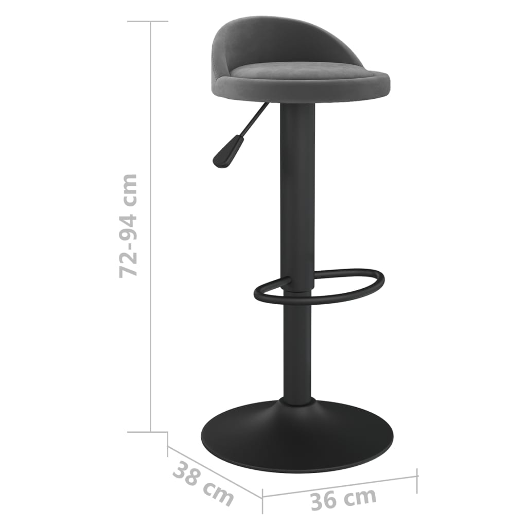 sötétszürke bársony bárszék