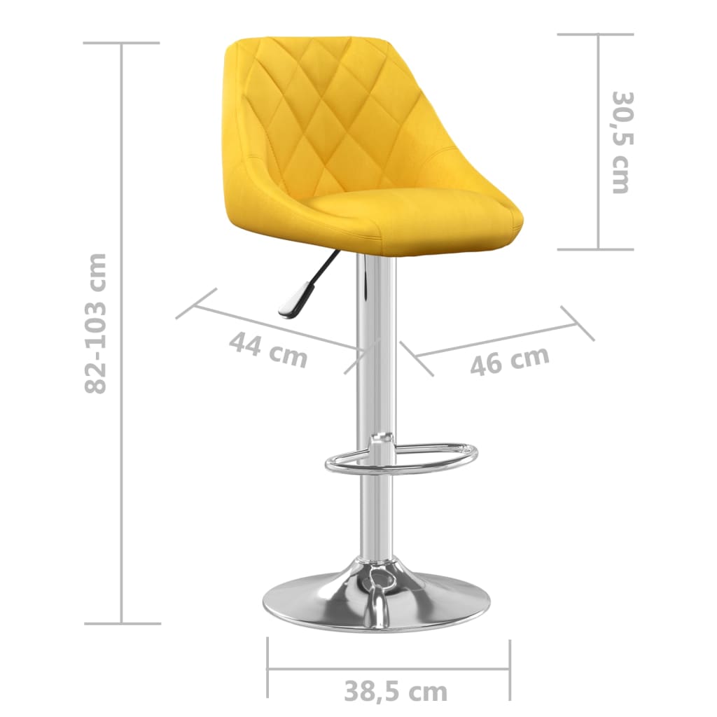 2 db mustársárga bársony bárszék