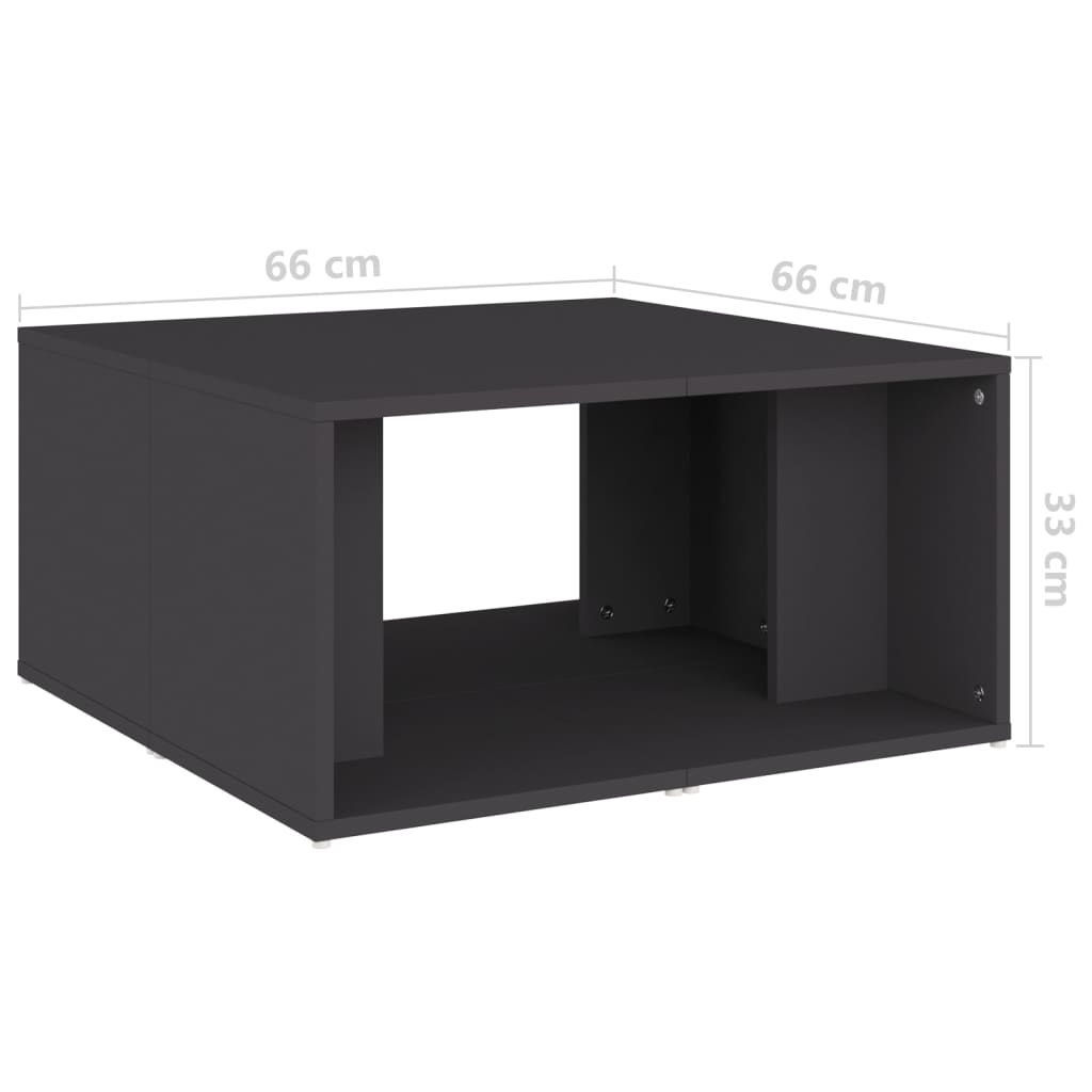 4 db szürke szerelt fa dohányzóasztal 33 x 33 x 33 cm