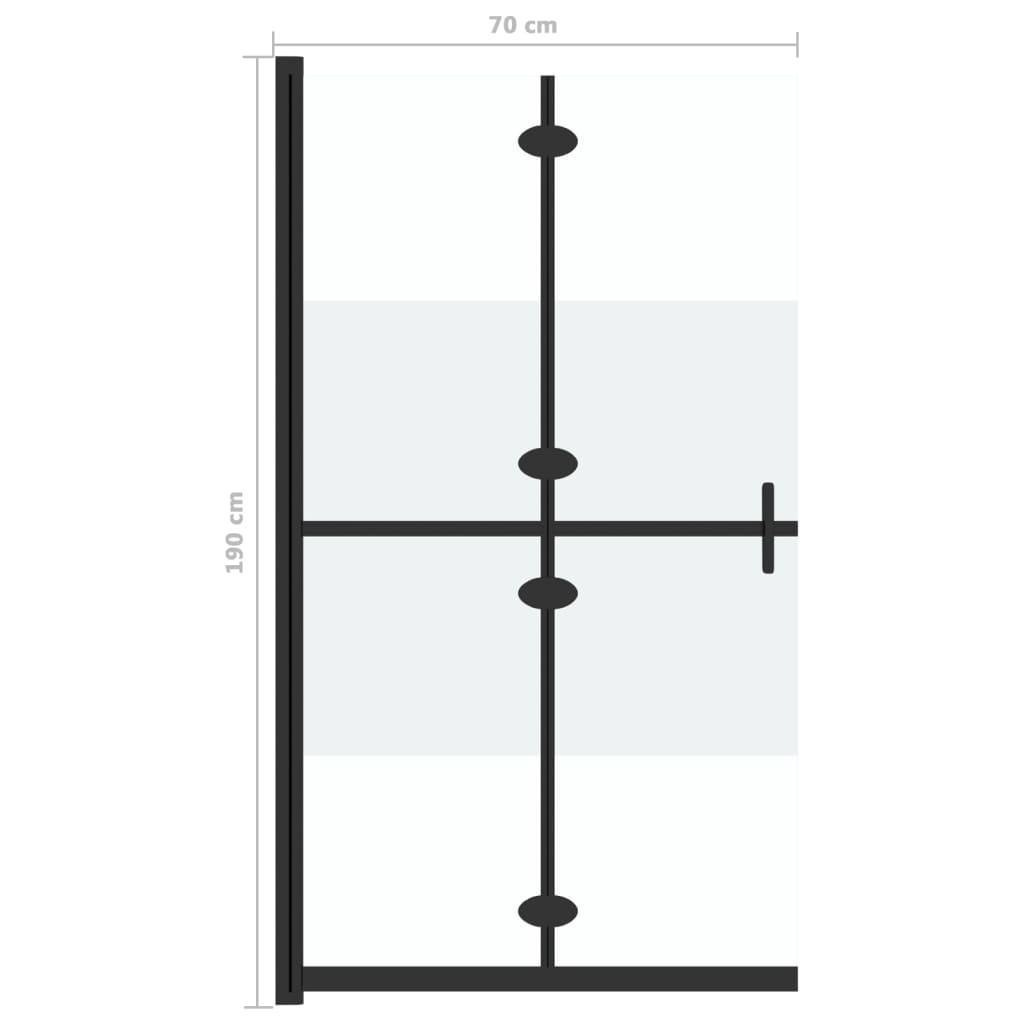 selyemmatt ESG üveg összecsukható zuhanyfal 70 x 190 cm