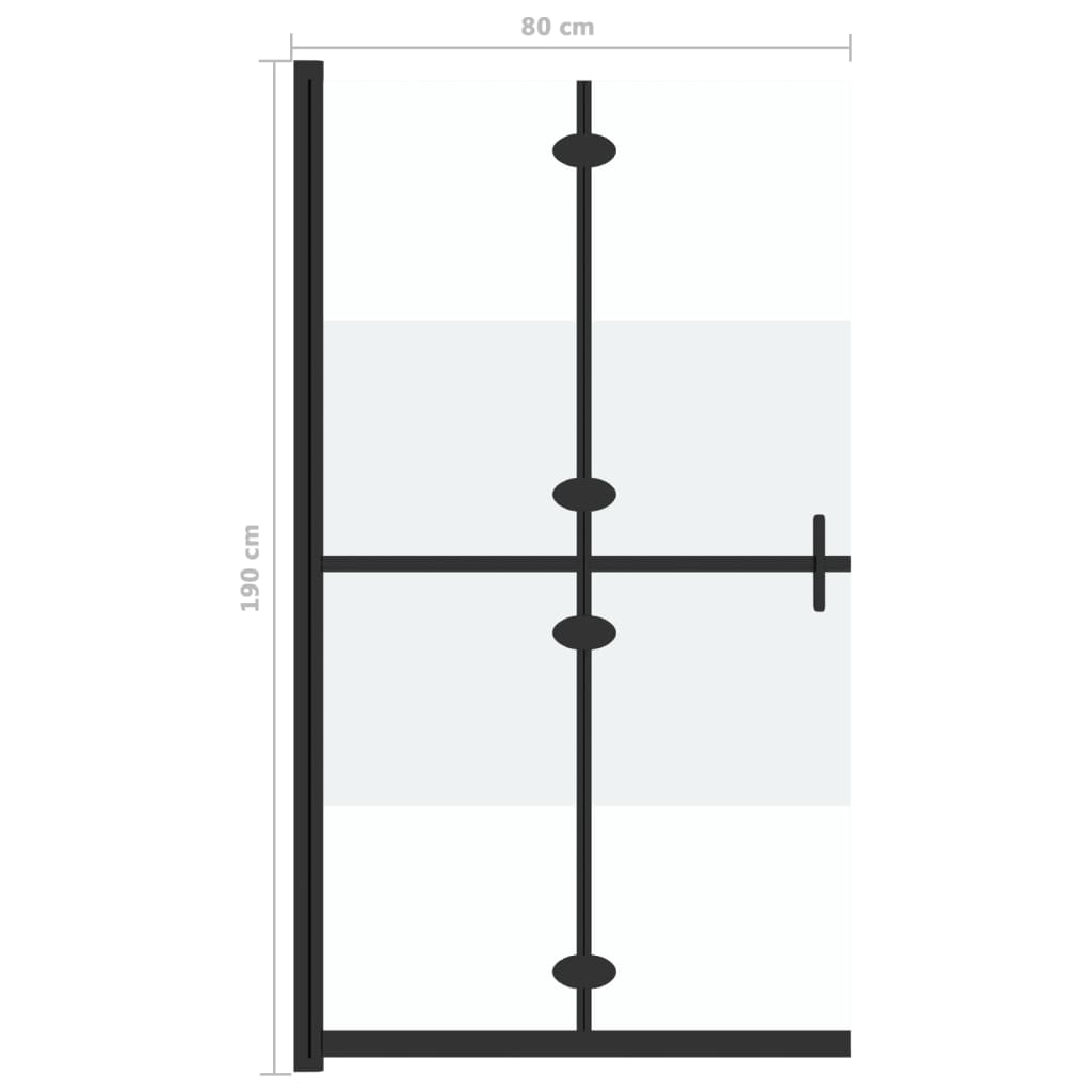 selyemmatt ESG üveg összecsukható zuhanyfal 80 x 190 cm
