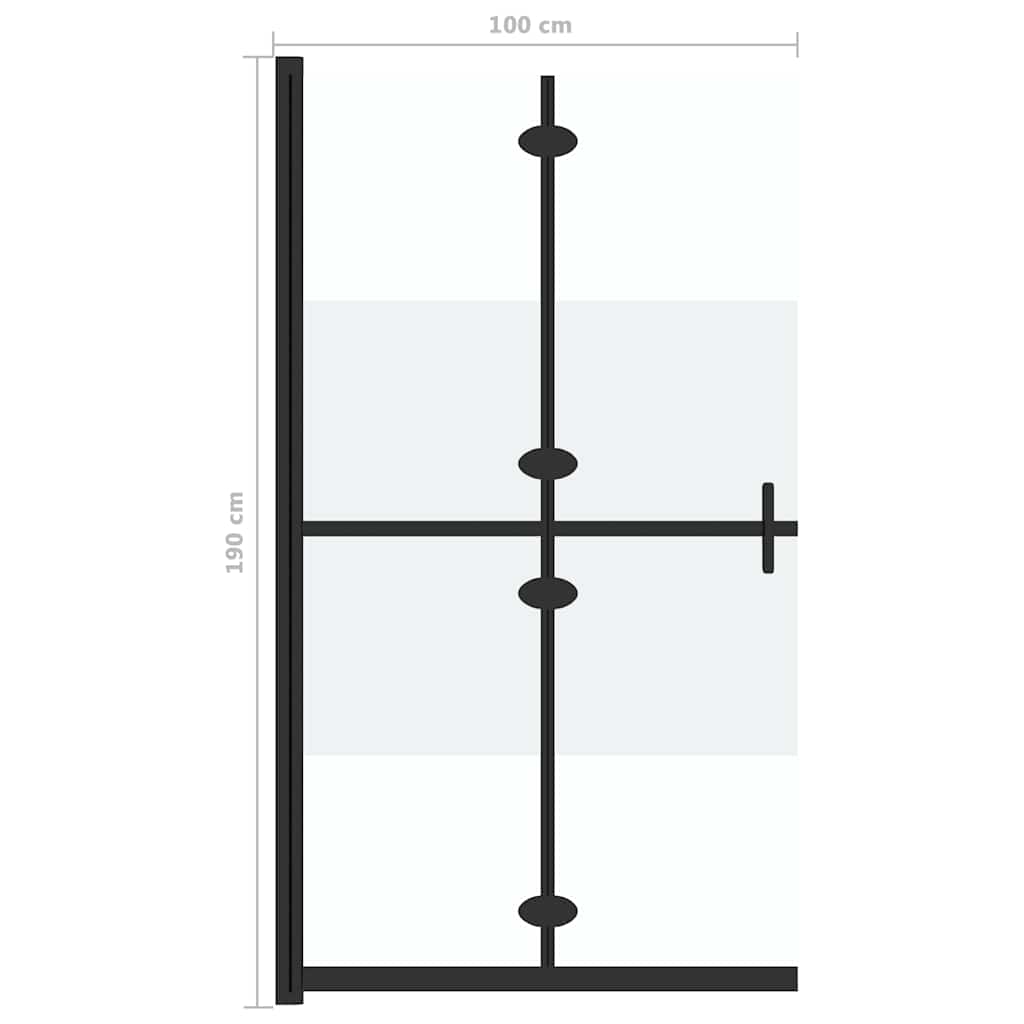 selyemmatt ESG üveg összecsukható zuhanyfal 100 x 190 cm