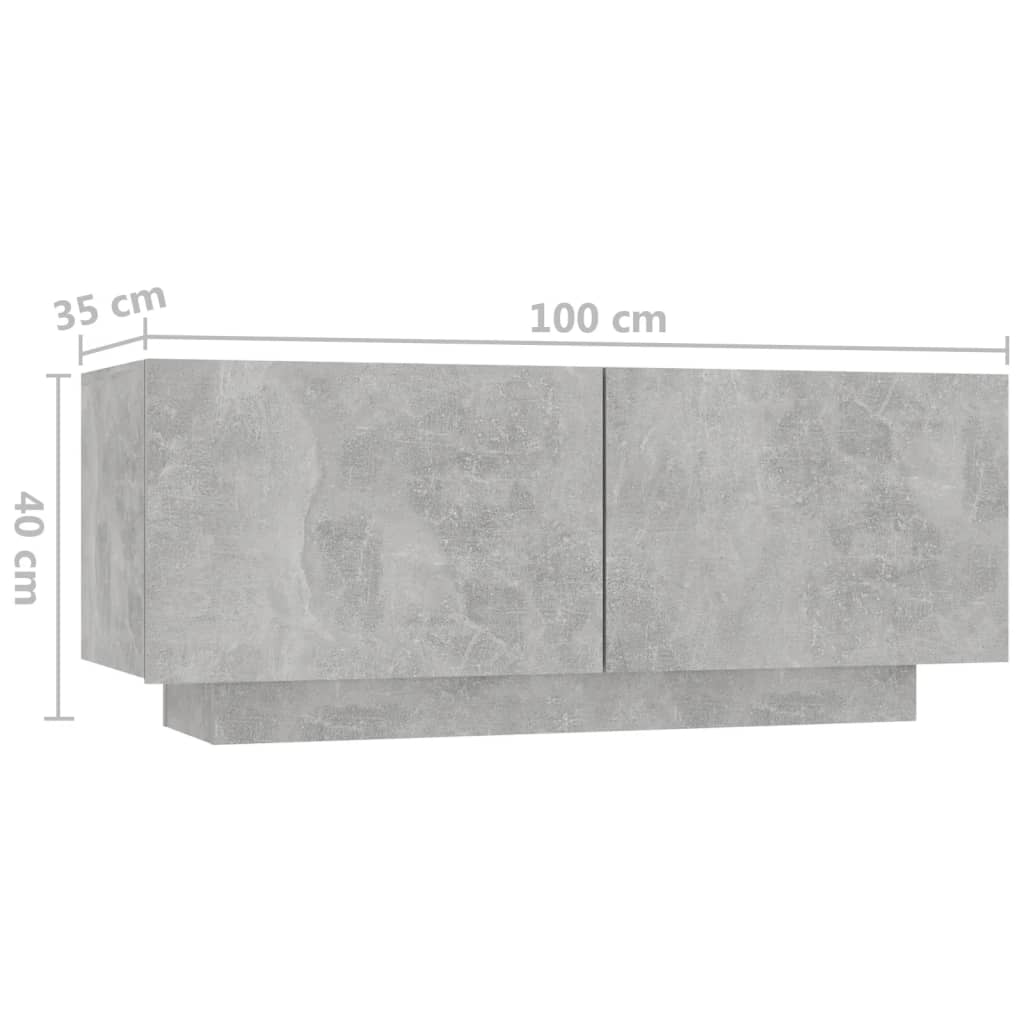 betonszürke forgácslap éjjeliszekrény 100 x 35 x 40 cm