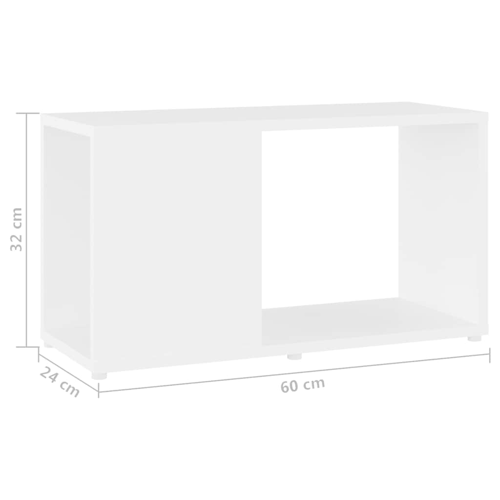 fehér szerelt fa TV-szekrény 60 x 24 x 32 cm