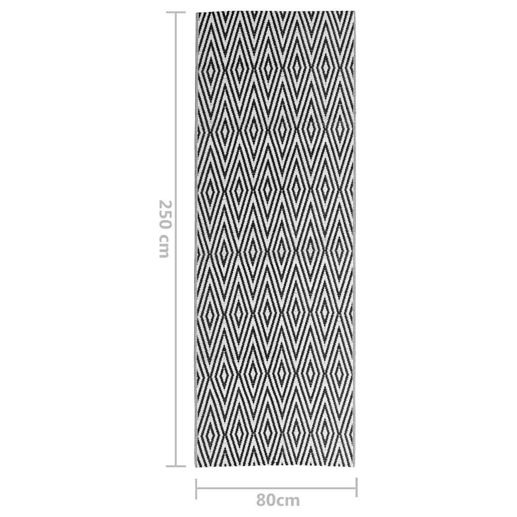 kültéri szőnyeg ARAKIL fekete 80x250 cm PP