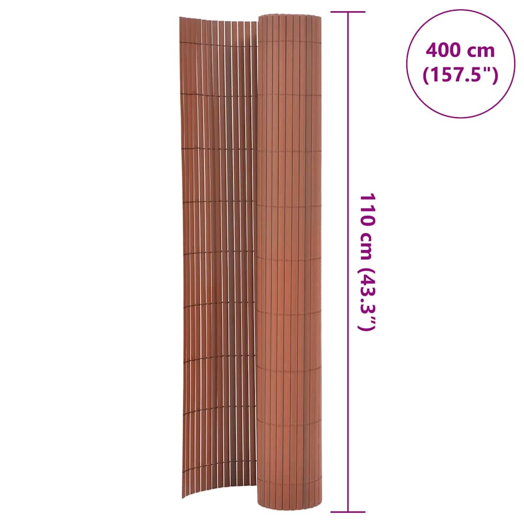 barna kétoldalas kerti kerítés 110 x 400 cm