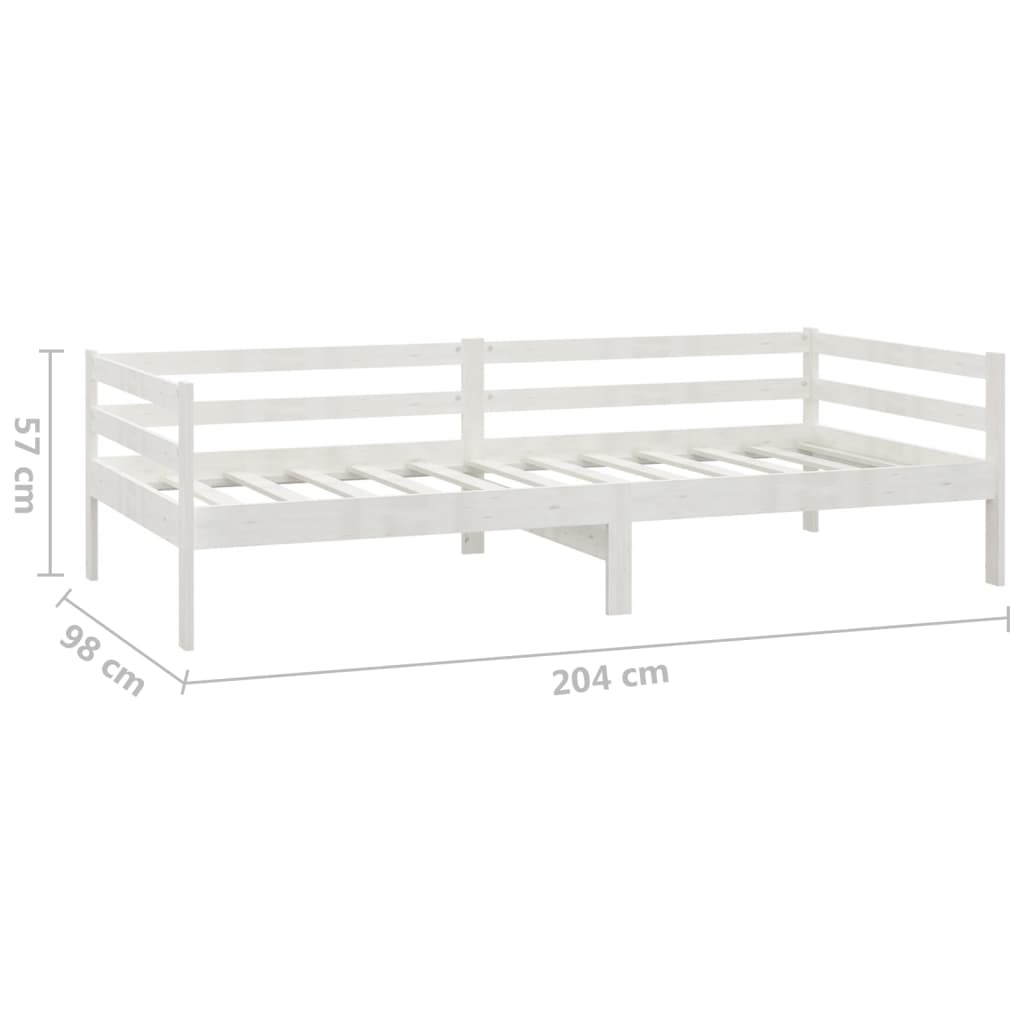 fehér tömör fenyőfa dívány matraccal 90 x 200 cm