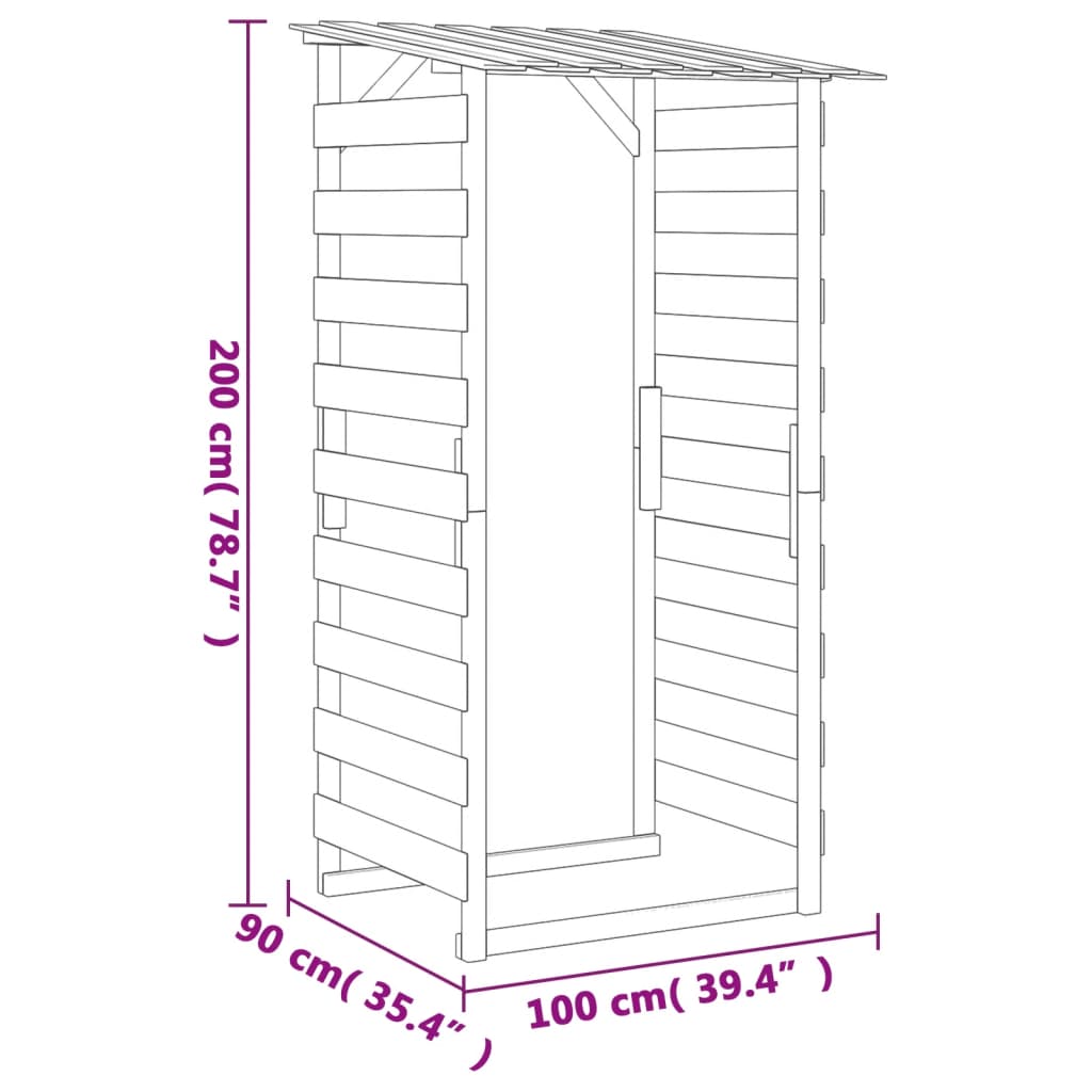 impregnált fenyőfa pergola tetővel 100 x 90 x 200 cm