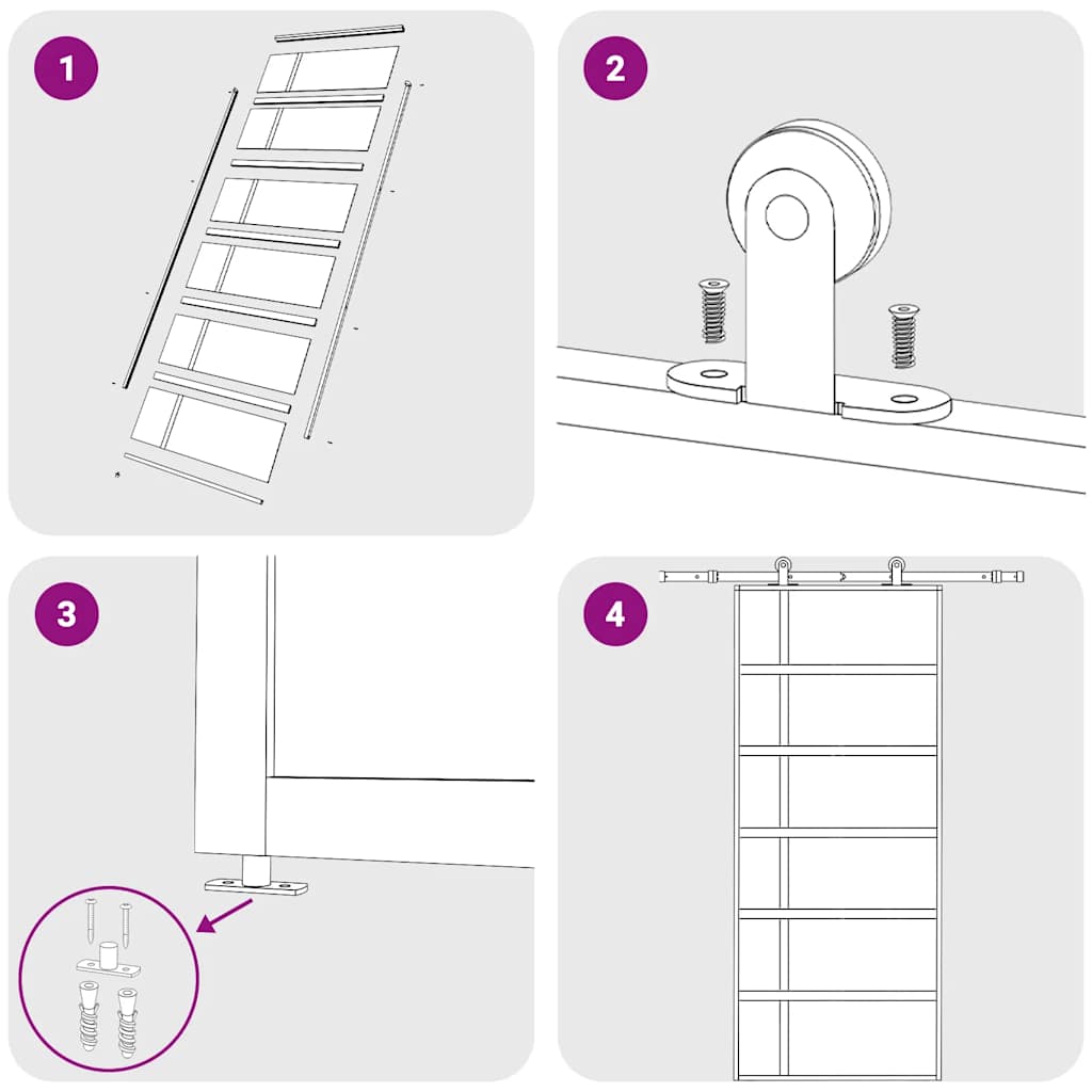 fehér matt ESG üveg és alumínium tolóajtó 90x205 cm