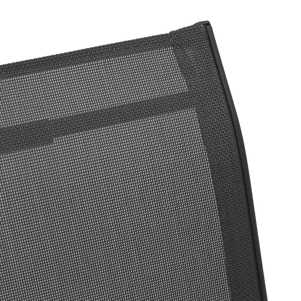 4 db fekete textilén rakásolható kerti szék