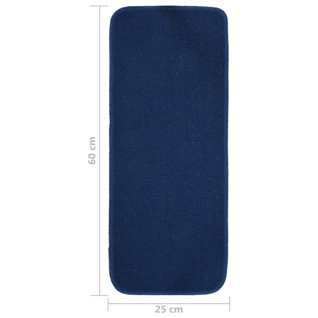 15 db sötétkék négyszögű csúszásmentes lépcsőszőnyeg 60 x 25 cm