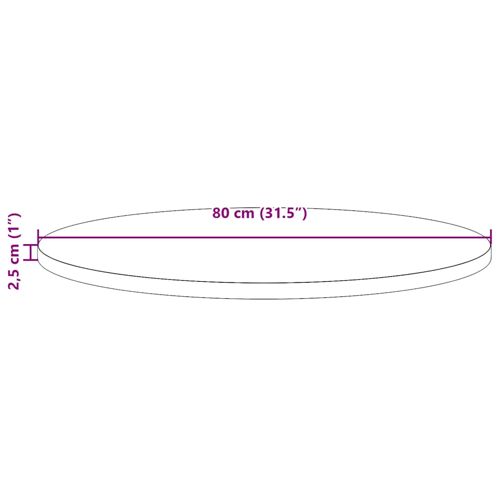 tömör fenyőfa asztallap Ø80 x 2,5 cm