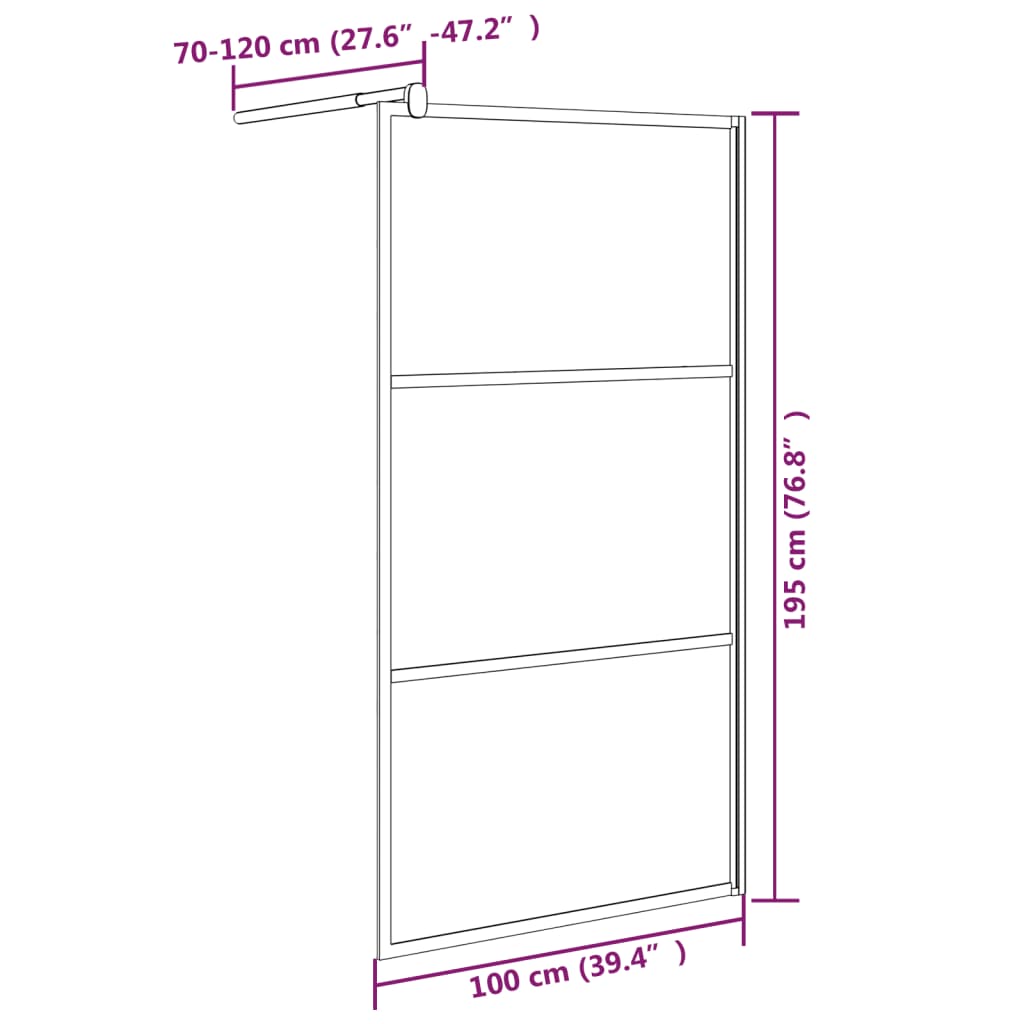 fekete ESG üveg zuhanyfal kőmintával 100x195cm